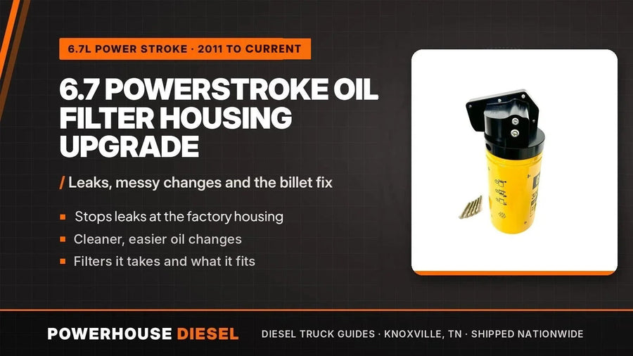 6.7 Powerstroke oil filter housing upgrade for 2011 to current trucks