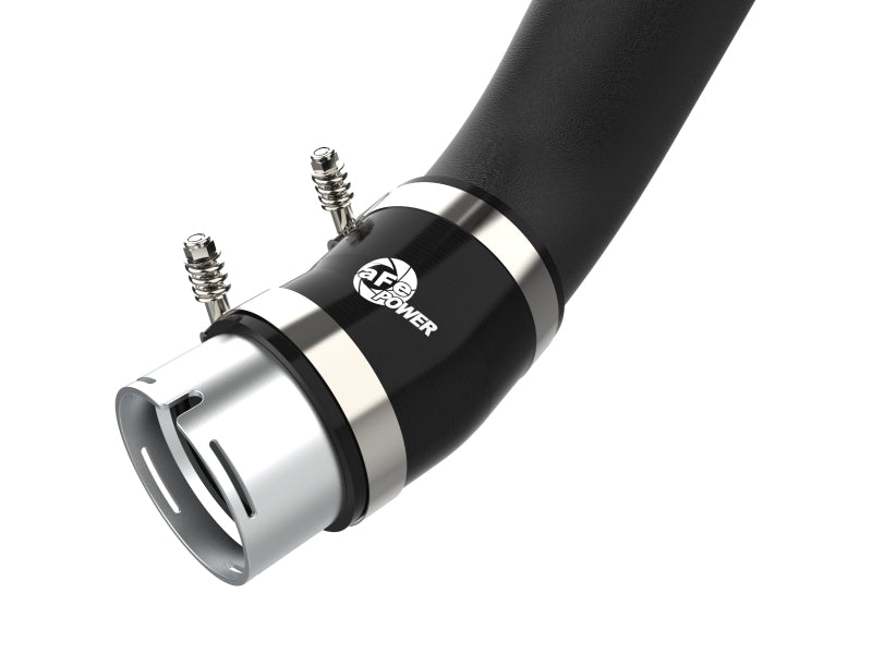 aFe 2024 GM Diesel Trucks V8 6.6L L5P BladeRunner Aluminum 3in Hot & 3.5in Cold Charge Pipe - Black.