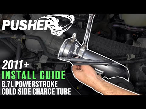 Pusher HD 3" Cold Side Charge Tube for 2017+ Ford F250/350 6.7L Powerstroke w/ Throttle Valve Adapter