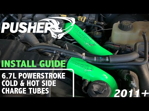 Pusher 3" Hot & Cold Side Charge Tubes for 2017+ Ford F250/350 6.7L Powerstroke w/ Throttle Valve Adapter