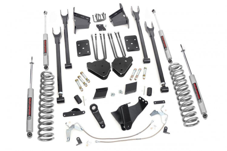 6 Inch Ford 4-Link Suspension Lift Kit 11-14 F-250 4WD Overloads Rough Country