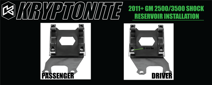 Kryptonite Death Grip Front Shock Reservoir Mount Kit 2011+ GM