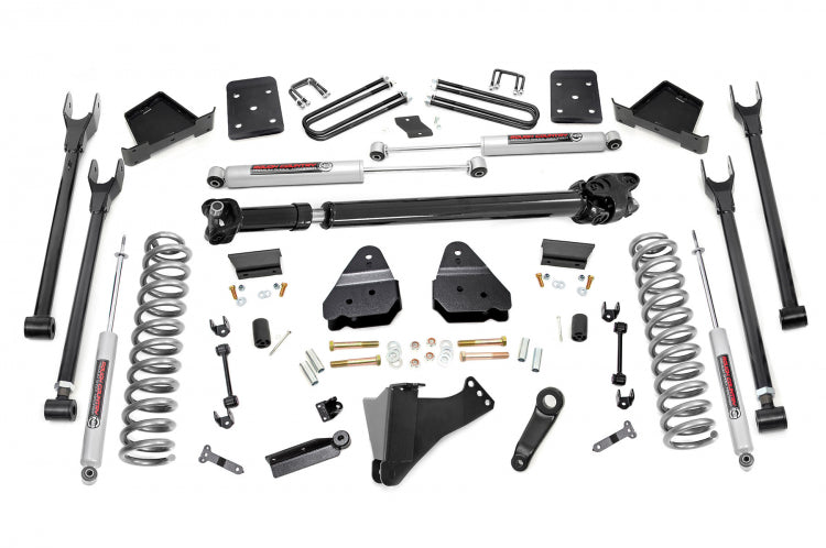6 Inch Ford 4-Link Suspension Lift Kit Rear 17-19 F-250 4WD Diesel Without Factory Overloads Rough Country
