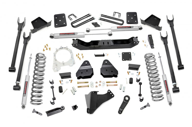 6 Inch Ford 4-Link Suspension Lift Kit Rear 17-19 F-250 4WD Diesel Without Factory Overloads Rough Country