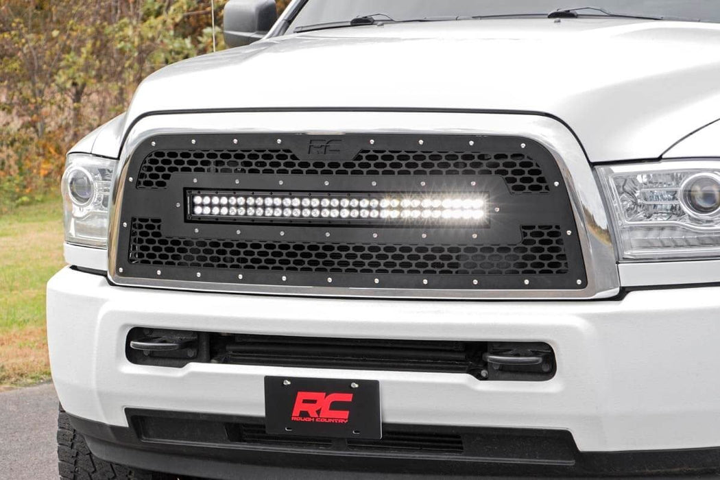 Dodge Mesh Grille w/30 Inch Dual Row Black Series LED 13-18 RAM 2500/3500 Rough Country