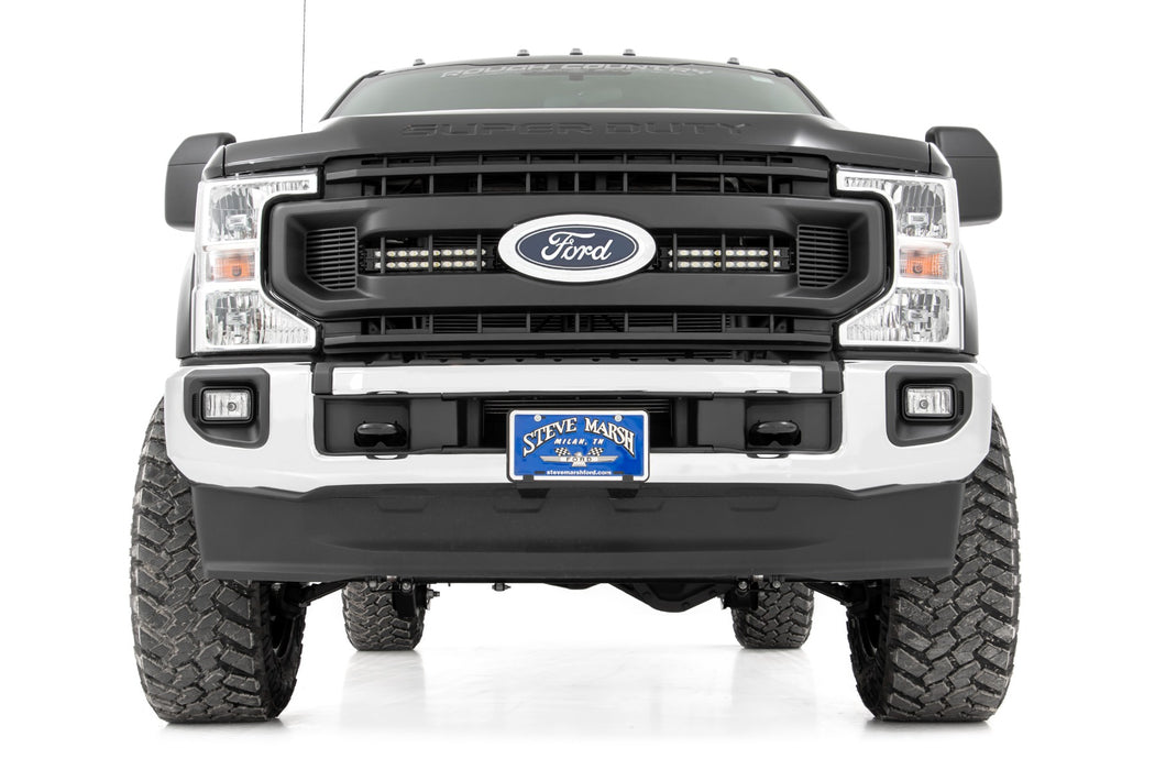 LED Light Kit Grille Mount 10 Inch Black Series Slimline 20-21 Ford Super Duty Rough Country