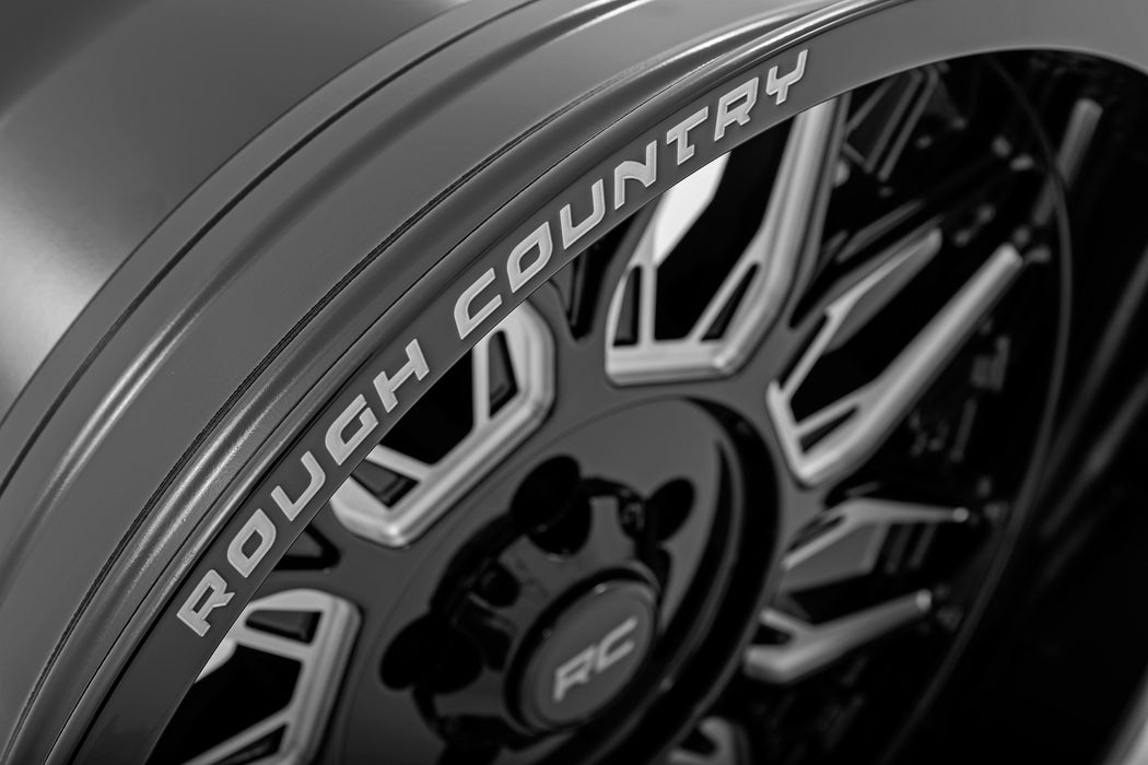 86 Series Wheel One-Piece Gloss Black 20x10 8x180 -19mm Rough Country