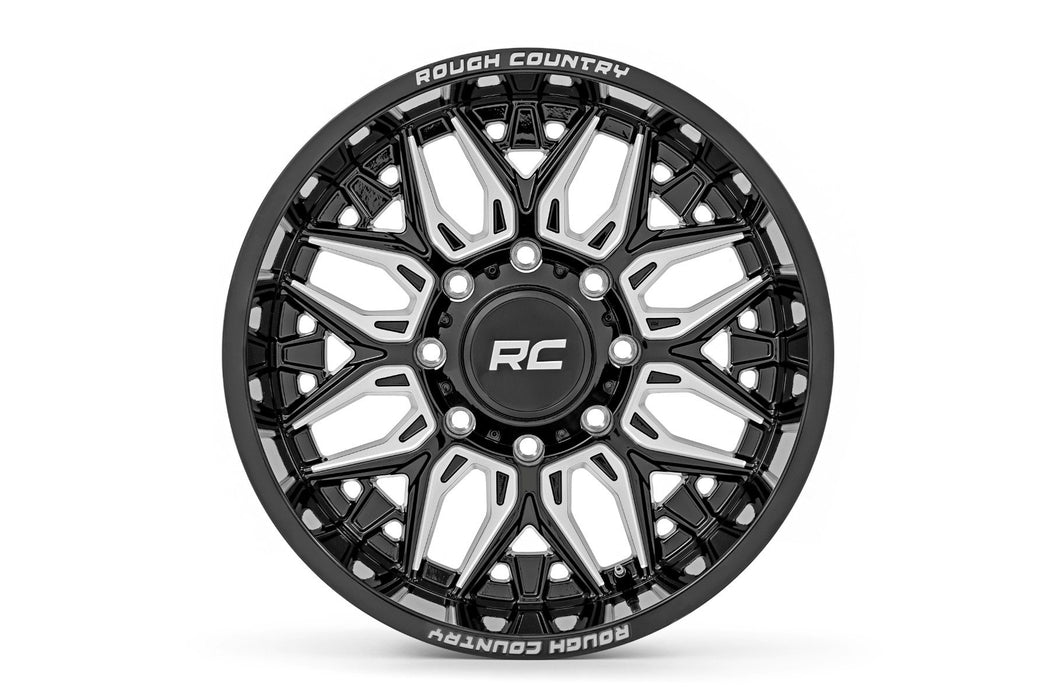 86 Series Wheel One-Piece Gloss Black 22x10 8x180 -19mm Rough Country