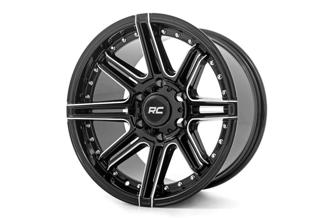 88 Series Wheel One-Piece Gloss Black 20x10 8x170 -19mm Rough Country