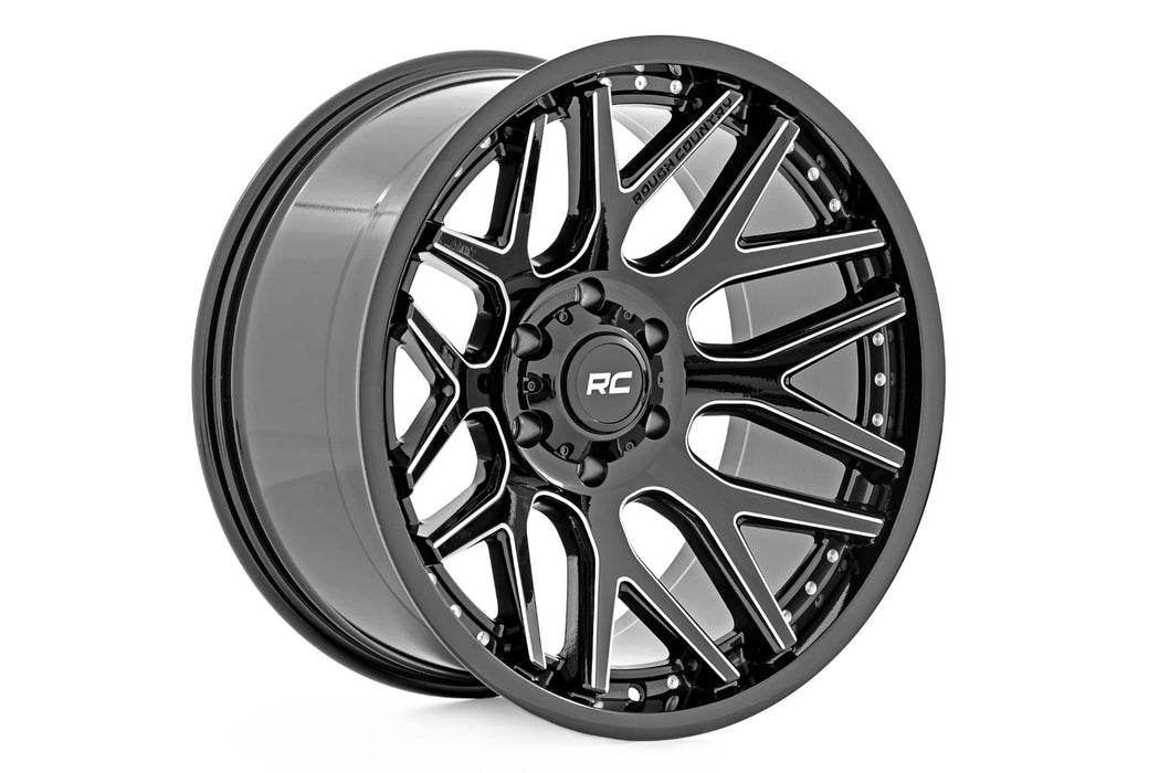 95 Series Wheel Machined One-Piece Gloss Black 20x10 8x170 -19mm Rough Country