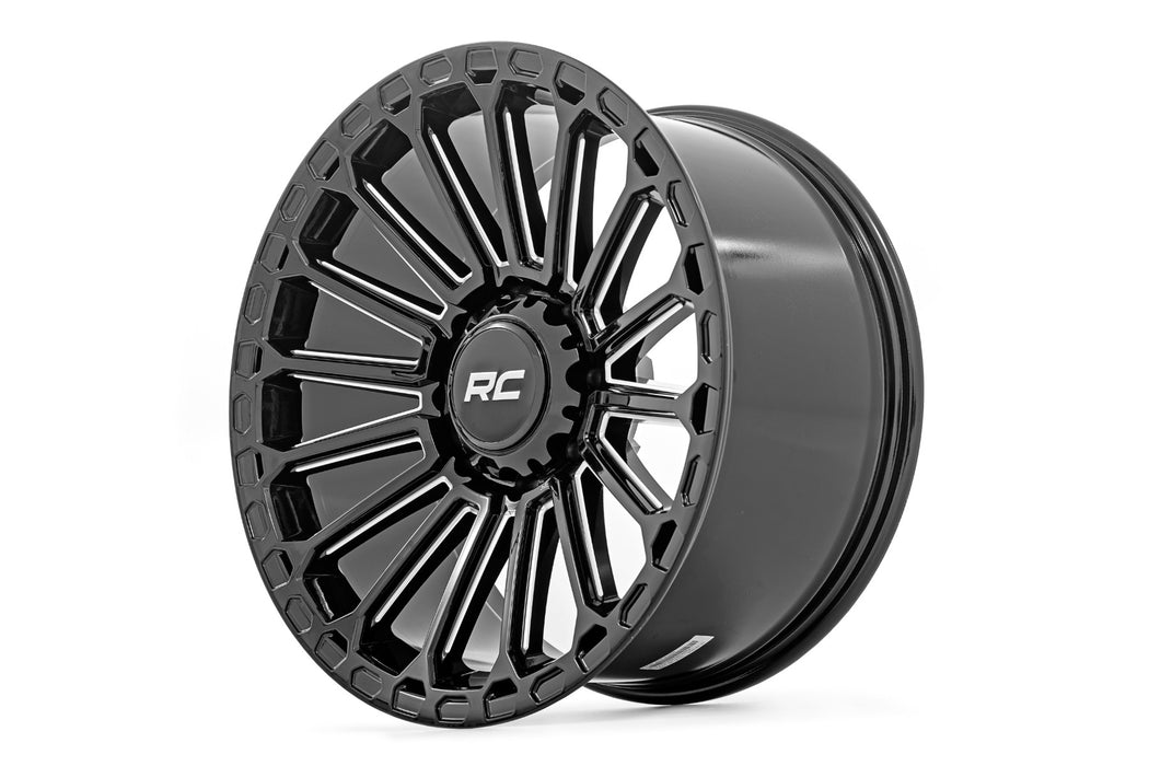 97 Series Wheel One-Piece Gloss Black 20x10 8x180 -19mm Rough Country