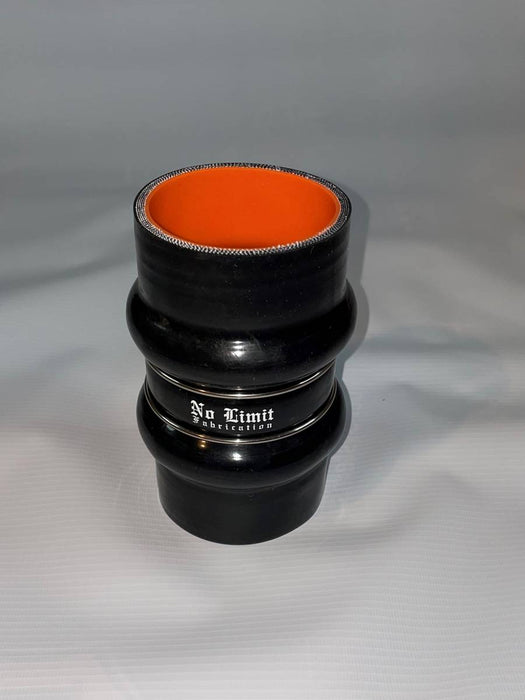 No Limit Fabrication 3 Inch ID x 6 Inch Long Double Hump with SS Rings Silicone Coupler