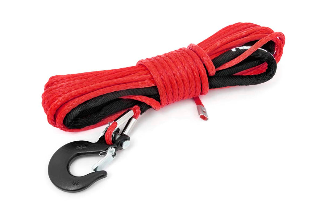 Red 1/4 Inch Synthetic Winch Rope UTV, ATV Rough Country