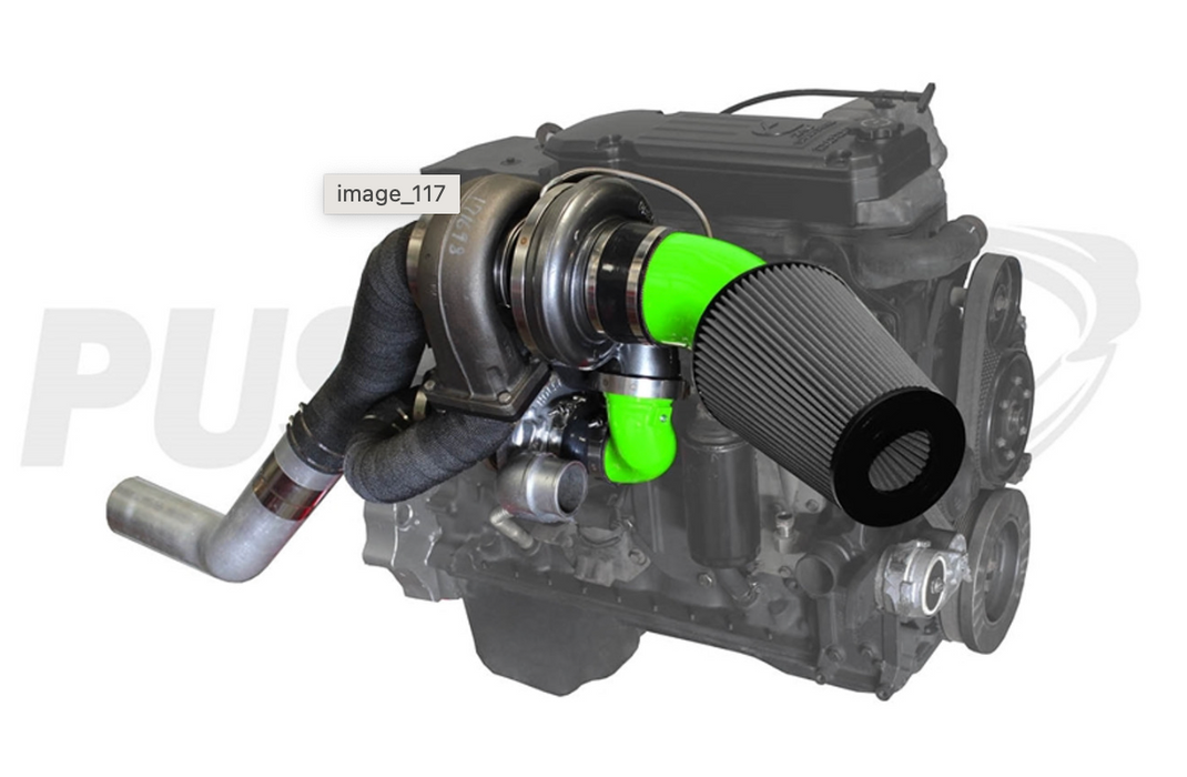 Pusher High Mount Compound Turbo System for 2003-2007 Dodge Cummins Trucks
