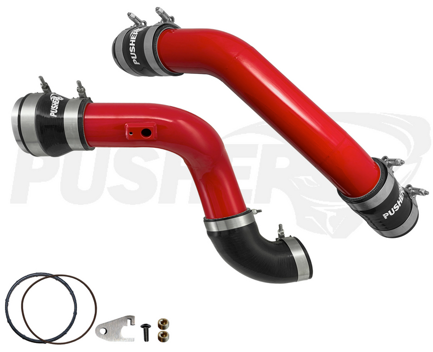 Pusher 3" Hot & Cold Side Charge Tubes for 2015-16 Ford F250/350 6.7L Powerstroke w/ Throttle Valve Adapter