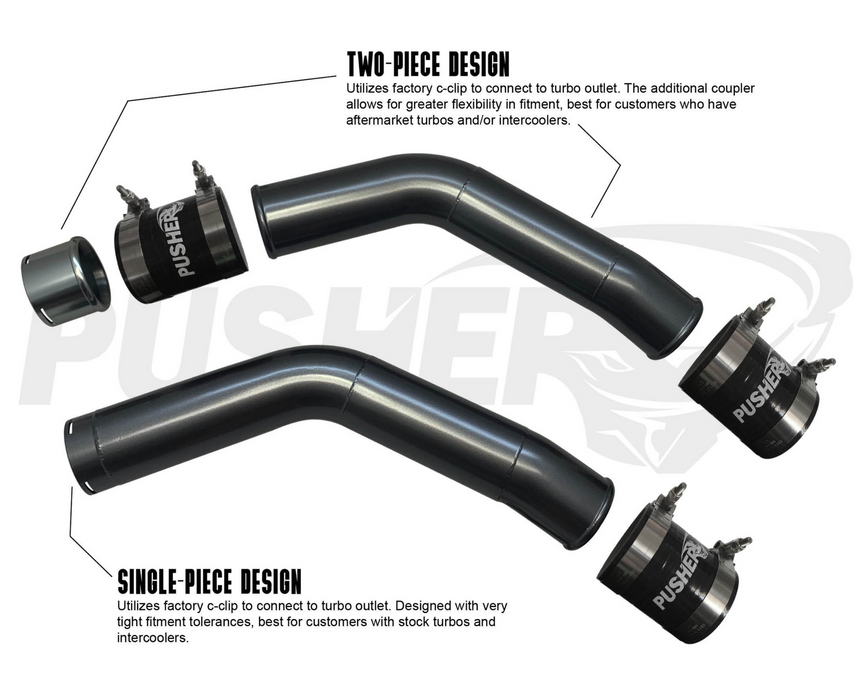 Pusher 3" Hot & Cold Side Charge Tubes for 2011-14 Ford F250/350 6.7L Powerstroke w/ Throttle Valve Adapter