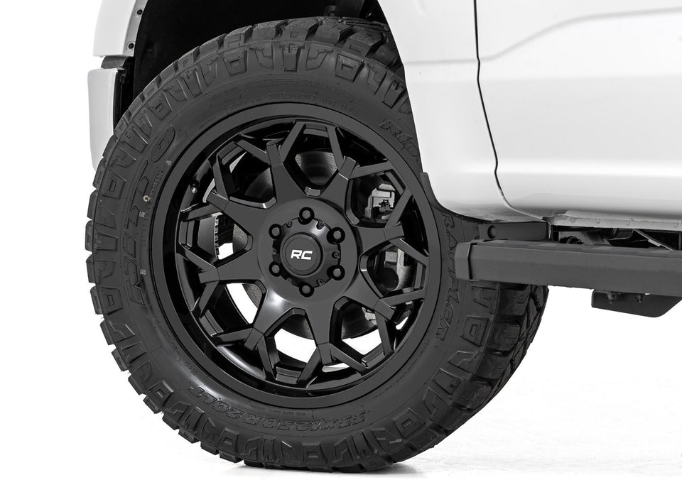 Rough Country 80 Series Wheel | One-Piece | Semi Gloss Black | 20x9 | 8x6.5 | 0mm