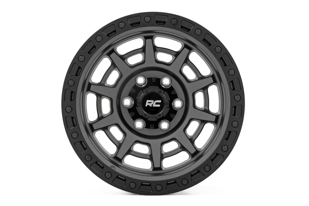 Rough Country 85 Series Wheel | Simulated Beadlock | Gunmetal Gray/Black | 17x9 | 8x6.5 | +0mm