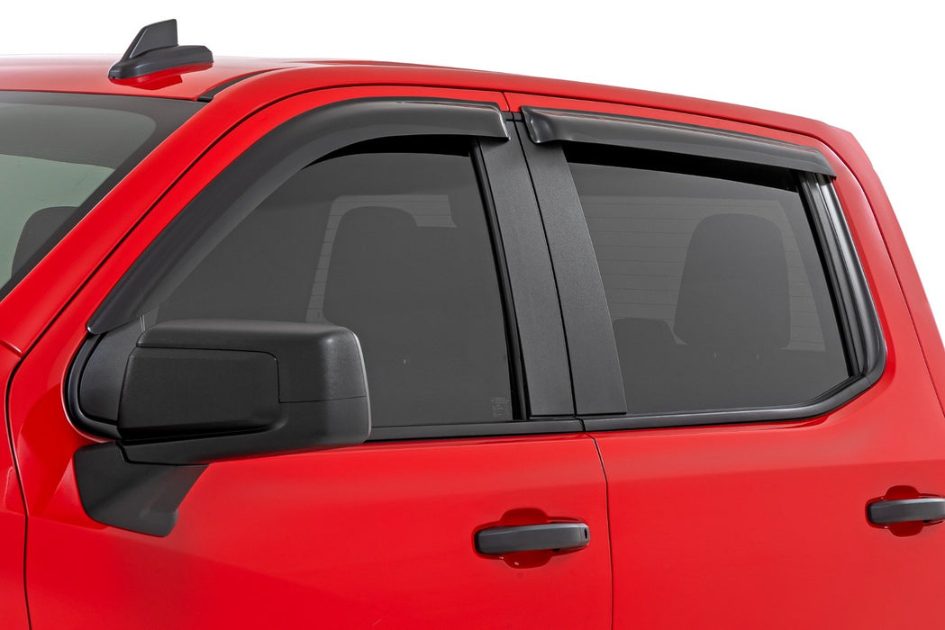 Rough Country Side Window Deflectors | Tape On Rain Guard | Chevy/GMC 1500/2500HD/3500HD (19-26)