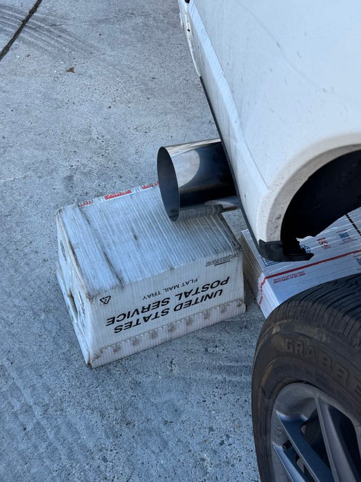 2011-2024 Ford 6.7 Polished Stainless 7" Rear Section - 90 degree angle.