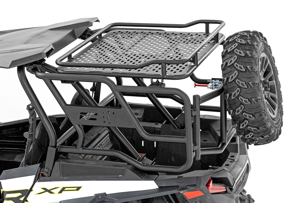 Tubular Rear Cargo Rack | Spare Tire Mount | Polaris RZR XP 1000 ...