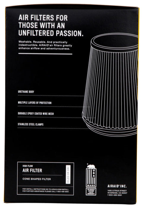 Airaid Universal Air Filter - Cone 5in Flange x 6-1/2in Base x 4-3/4in Top x 7-9/16in Height