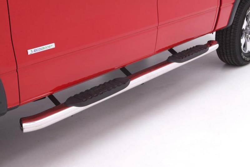 Lund 99-17 Chevy Silverado 1500 Std. Cab (Body Mount) 5in. Curved Oval SS Nerf Bars - Polished