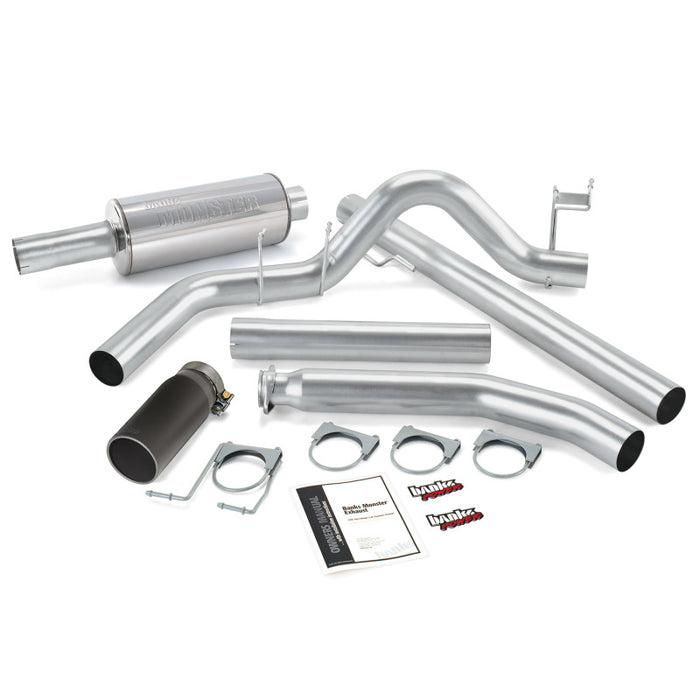 Banks Power 98-02 Dodge 5.9L Ext Cab Monster Exhaust System - SS Single Exhaust w/ Black Tip